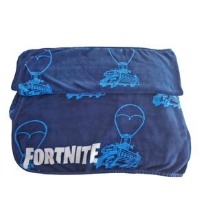 Official FORTNITE Battle Bus Twin Plush Blanket Navy Blue Epic Games 2020